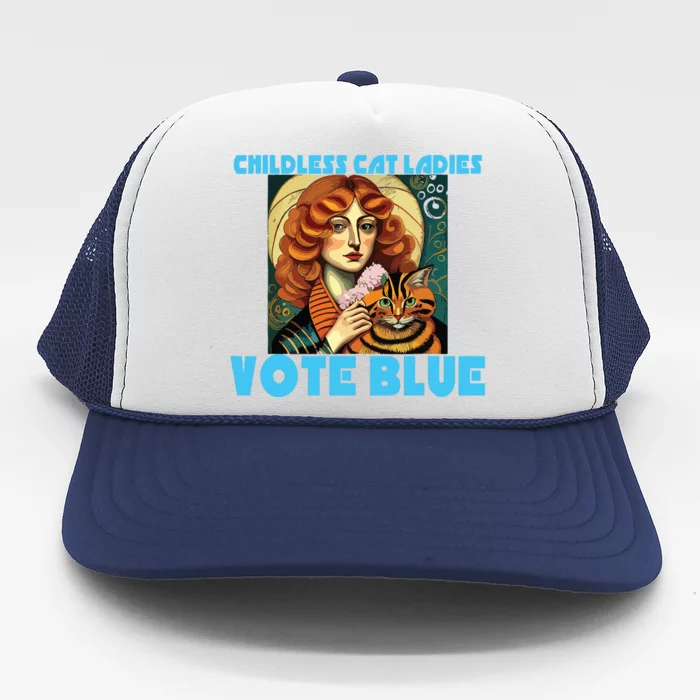 Childless Cat Ladies Vote Blue Trucker Hat