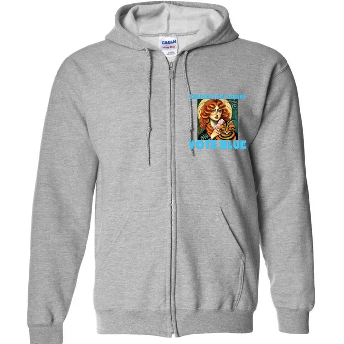 Childless Cat Ladies Vote Blue Full Zip Hoodie