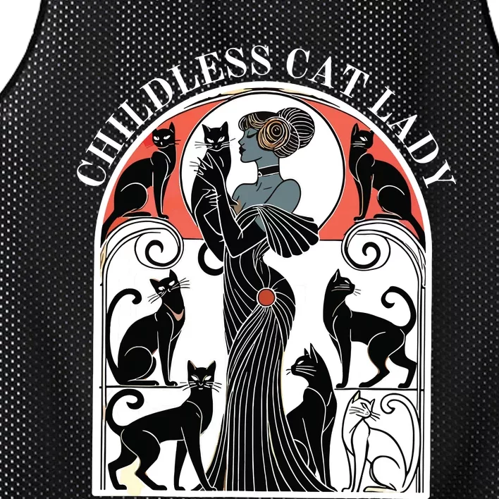 Childless Cat Ladies Cat Karma Retro Funny Mesh Reversible Basketball Jersey Tank