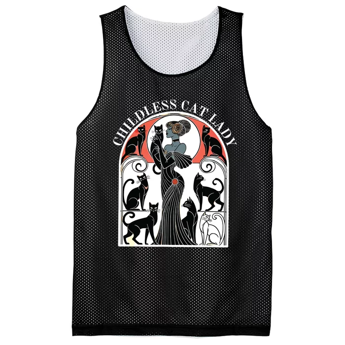 Childless Cat Ladies Cat Karma Retro Funny Mesh Reversible Basketball Jersey Tank