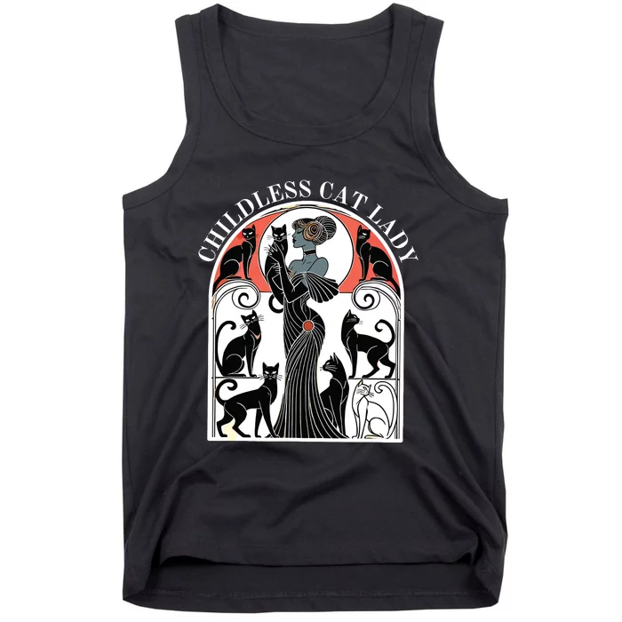 Childless Cat Ladies Cat Karma Retro Funny Tank Top