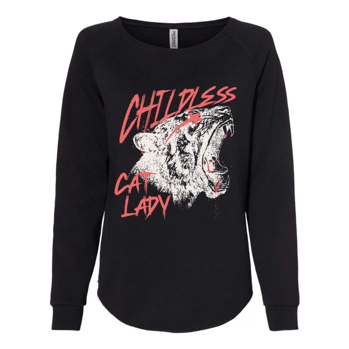 Childless Cat Lady Gift Womens California Wash Sweatshirt