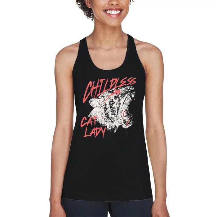 Childless Cat Lady Gift Women's Racerback Tank