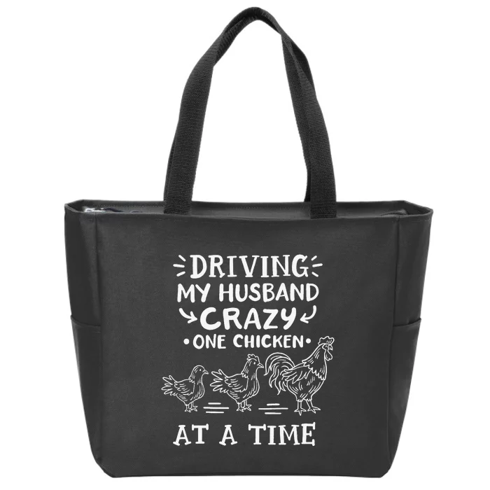 Crazy Chicken Lady Funny Chicken Zip Tote Bag