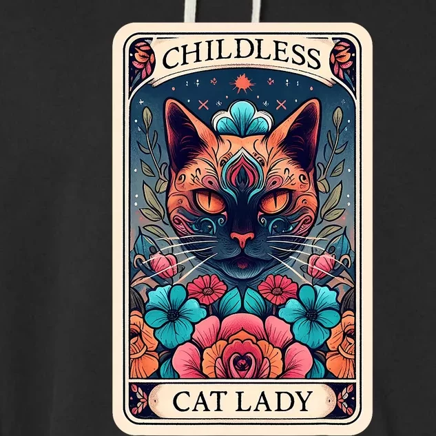 Childless Cat Lady Tarot Card Garment-Dyed Fleece Hoodie