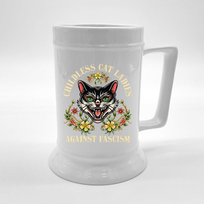 Childless Cat Ladies Against Fascism Front & Back Beer Stein