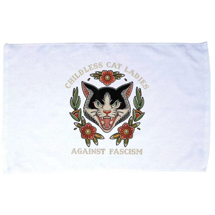 Childless Cat Ladies Against Fascism Flowers Microfiber Hand Towel