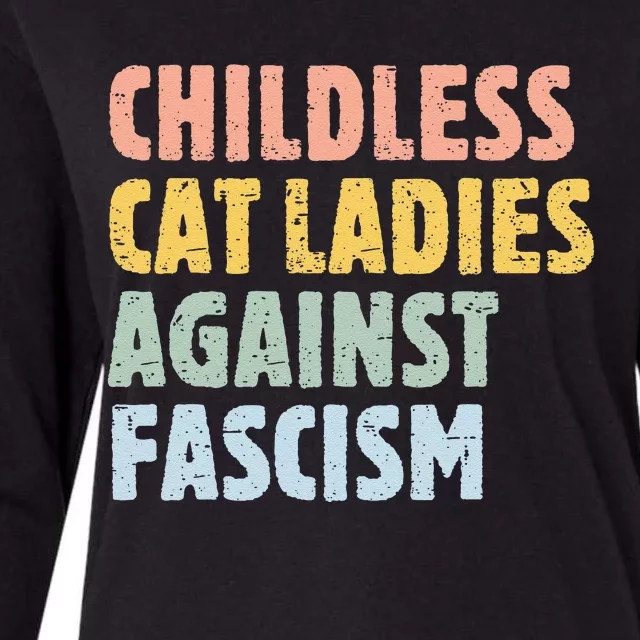 Childless Cat Ladies Against Fascism Kamala Harris 2024 Womens Cotton Relaxed Long Sleeve T-Shirt