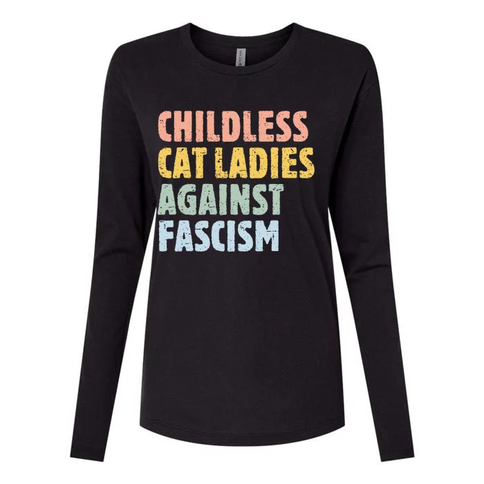 Childless Cat Ladies Against Fascism Kamala Harris 2024 Womens Cotton Relaxed Long Sleeve T-Shirt