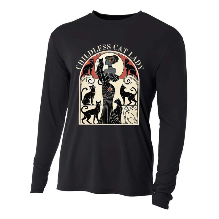 Childless Cat Ladies Cat Karma Retro Funny Cooling Performance Long Sleeve Crew