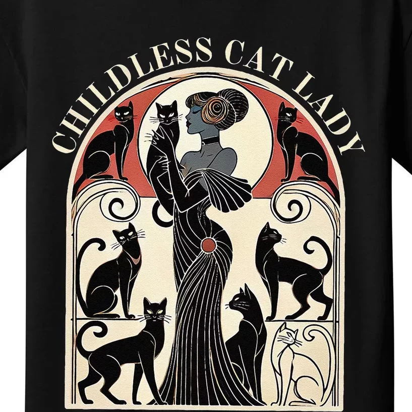 Childless Cat Ladies Cat Karma Retro Funny Kids T-Shirt