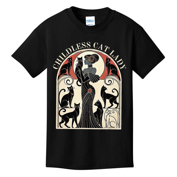 Childless Cat Ladies Cat Karma Retro Funny Kids T-Shirt