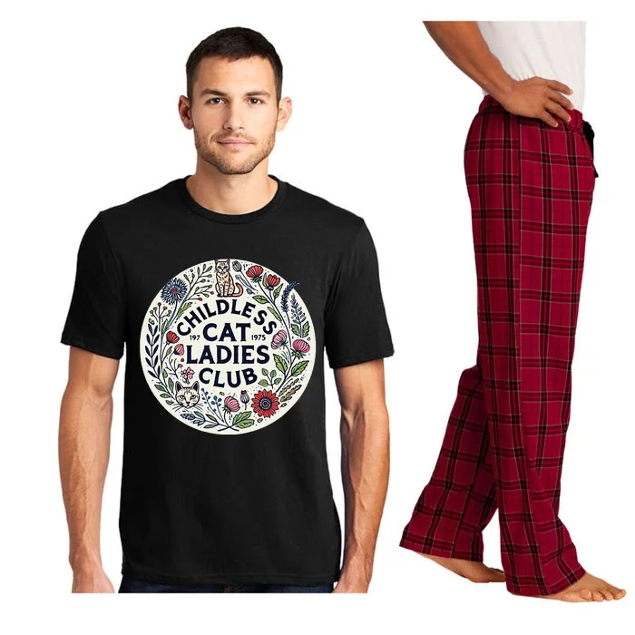 Childless Cat Ladies Club Illustration Cat Person Artwork Pajama Set