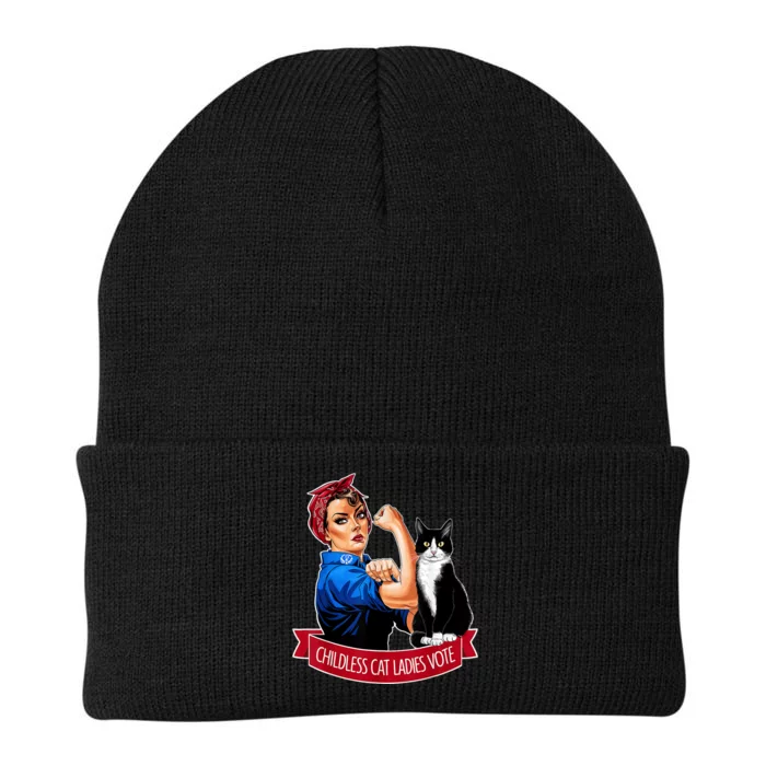 Childless Cat Ladies Vote Rosie The Riveter Knit Cap Winter Beanie