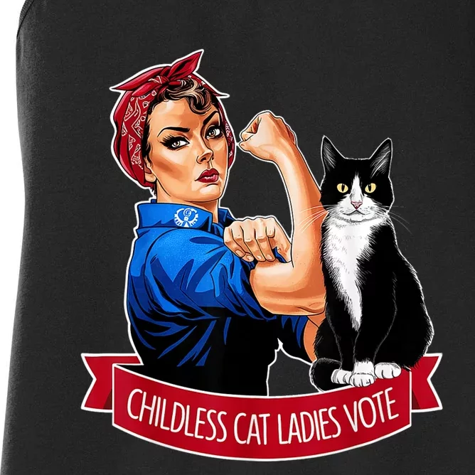 Childless Cat Ladies Vote Rosie The Riveter Women's Racerback Tank