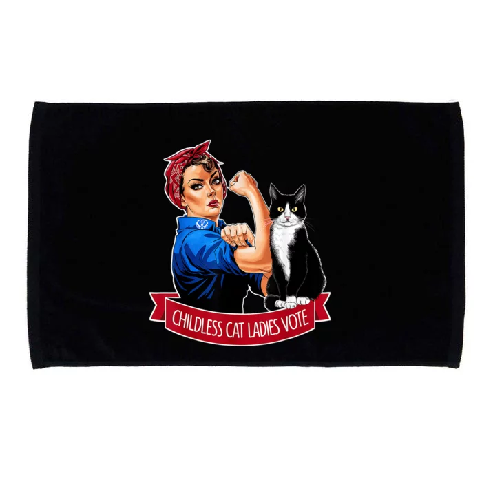 Childless Cat Ladies Vote Rosie The Riveter Microfiber Hand Towel