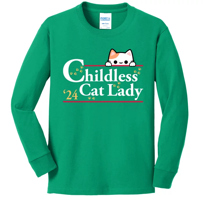 Childless Cat Lady For President Kids Long Sleeve Shirt