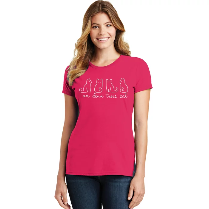 Cute Cat Lover Un Deux Trois Women's T-Shirt