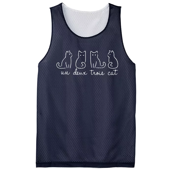 Cute Cat Lover Un Deux Trois Mesh Reversible Basketball Jersey Tank