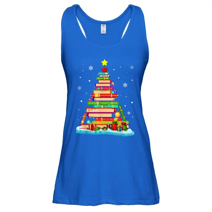 Cute Christmas Library Tree Xmas Trees From Book And Librarian Gift Ladies Essential Flowy Tank