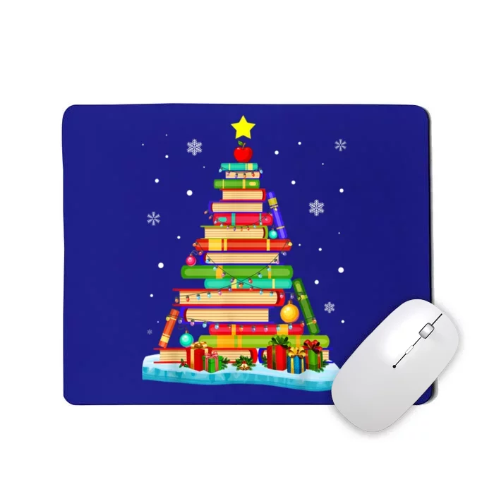 Cute Christmas Library Tree Xmas Trees From Book And Librarian Gift Mousepad