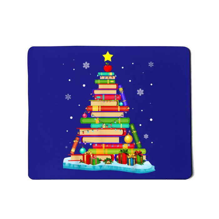 Cute Christmas Library Tree Xmas Trees From Book And Librarian Gift Mousepad