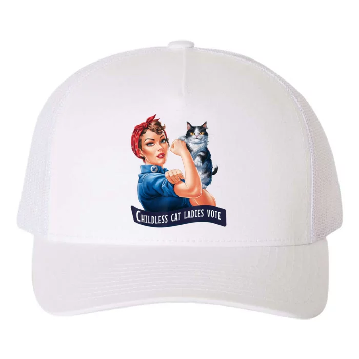 Childless Cat Ladies Vote Rosie The Riveter Yupoong Adult 5-Panel Trucker Hat