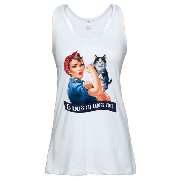 Childless Cat Ladies Vote Rosie The Riveter Ladies Essential Flowy Tank