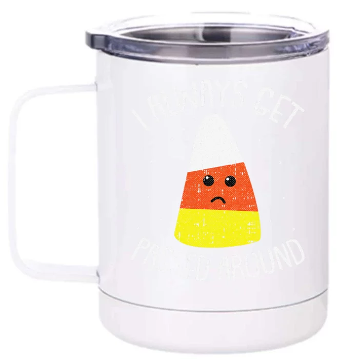 Candy Corn Lazy Halloween Costume Funny Trick Or Treat Gift Front & Back 12oz Stainless Steel Tumbler Cup