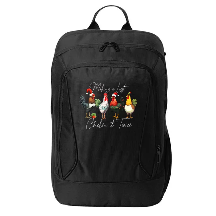 Christmas Chicken Lover Xmas Santa Hat Light Funny Farm City Backpack