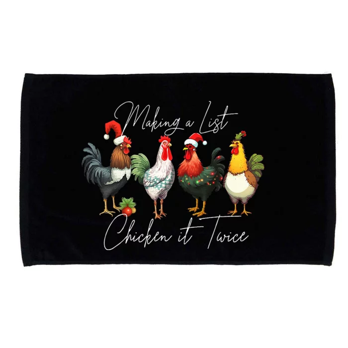 Christmas Chicken Lover Xmas Santa Hat Light Funny Farm Microfiber Hand Towel