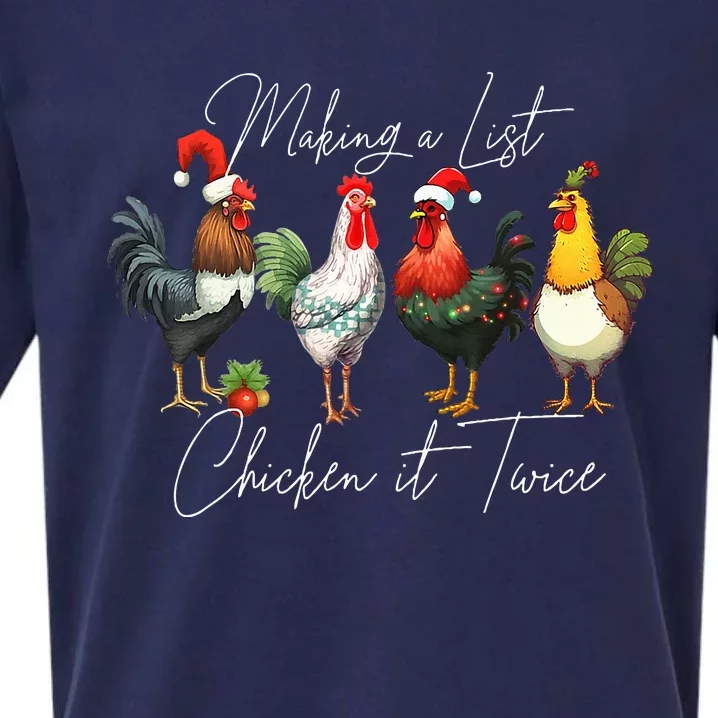 Christmas Chicken Lover Xmas Santa Hat Light Funny Farm Sueded Cloud Jersey T-Shirt