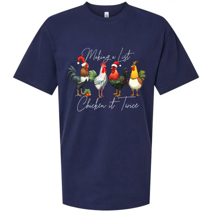 Christmas Chicken Lover Xmas Santa Hat Light Funny Farm Sueded Cloud Jersey T-Shirt