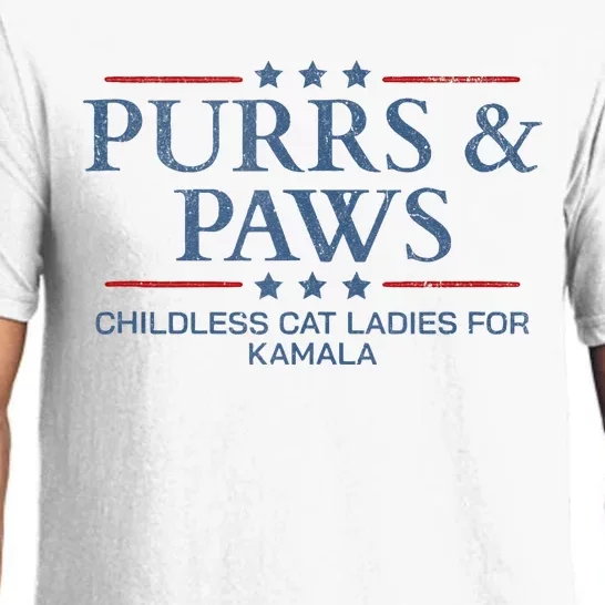 Childless Cat Lady 2024 Ladies Voting Kamala Purrs And Paws Pajama Set