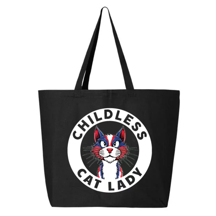 Childless Cat Lady Election Vote 2024 Patriotic 25L Jumbo Tote