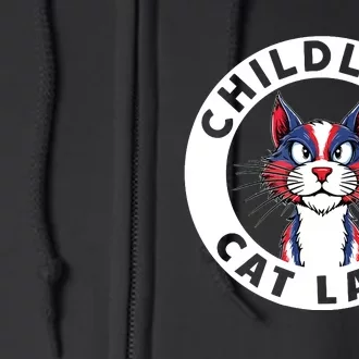 Childless Cat Lady Election Vote 2024 Patriotic Full Zip Hoodie