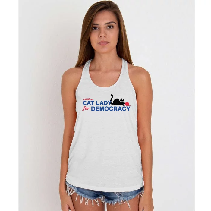 Childless Cat Lady Voting Election 2024 Usa Women's Knotted Racerback Tank