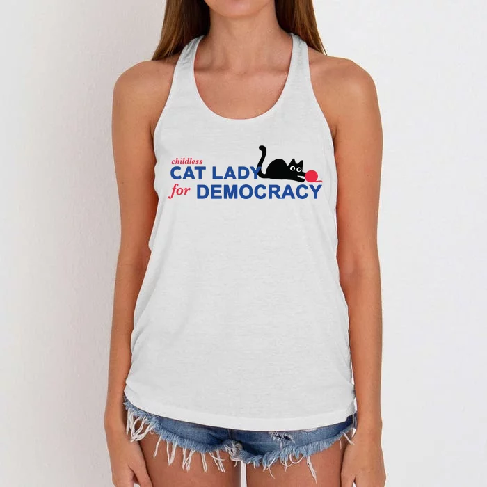 Childless Cat Lady Voting Election 2024 Usa Women's Knotted Racerback Tank