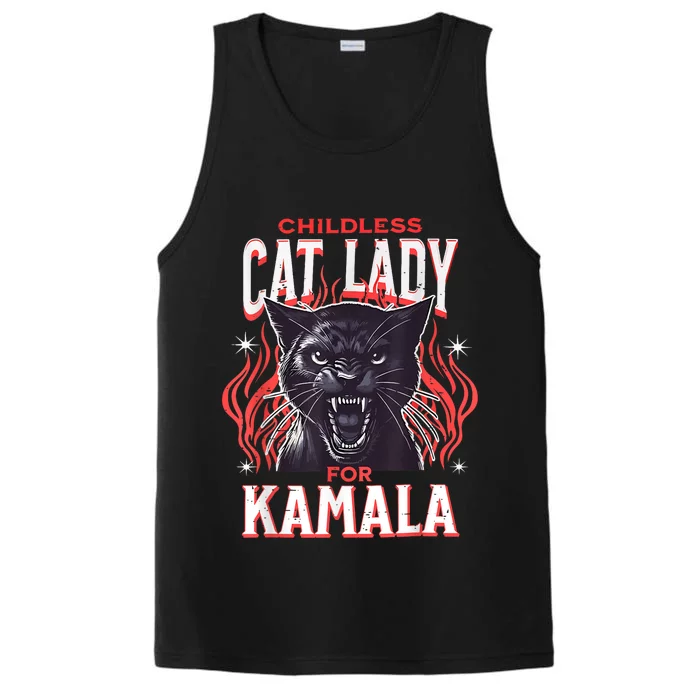 Childless Cat Lady For Kamala Harris 2024 President Election Performance Tank