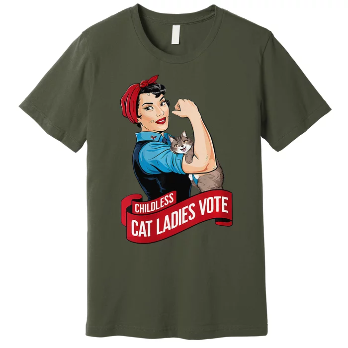 Childless Cat Ladies Vote Rosie Cat Funny Premium T-Shirt