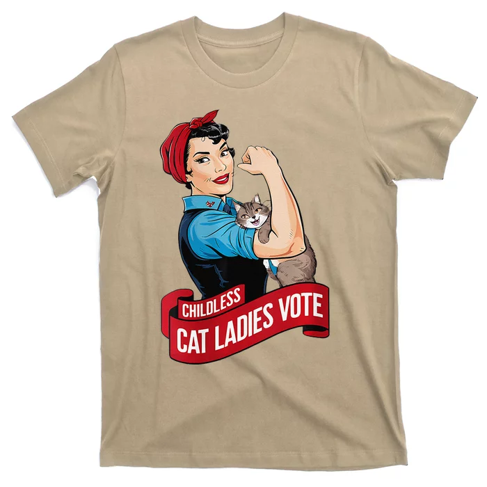 Childless Cat Ladies Vote Rosie Cat Funny T-Shirt