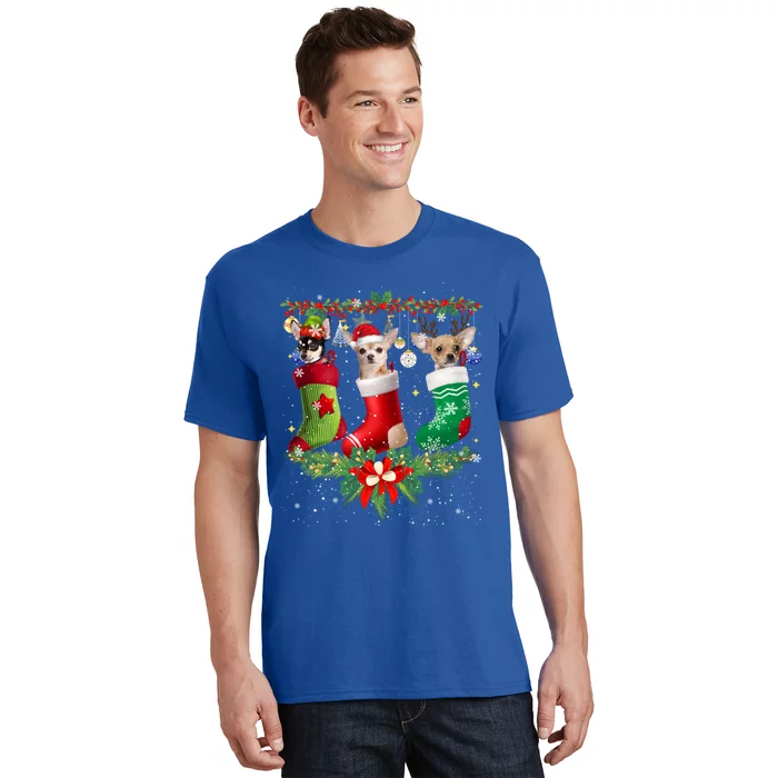 Chihuahua Christmas Lights Gift Funny Xmas Dog Lover Funny Gift T-Shirt