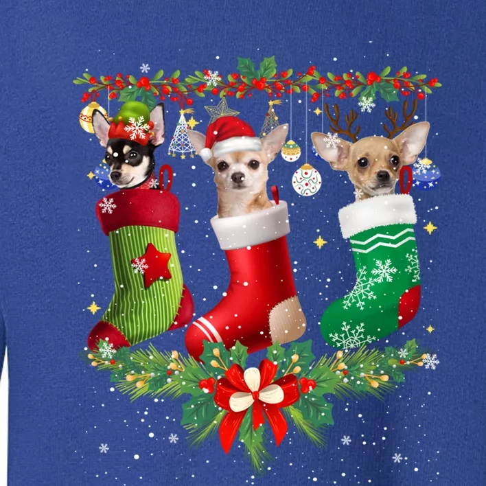 Chihuahua Christmas Lights Gift Funny Xmas Dog Lover Funny Gift Toddler Sweatshirt