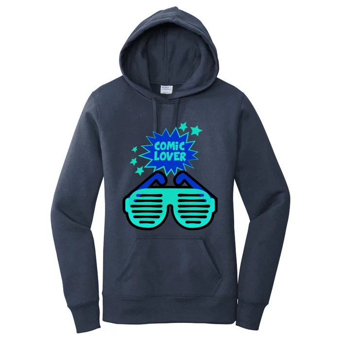 Cool Comic Lover Reading Glasses Comic Style Gift Women's Pullover Hoodie