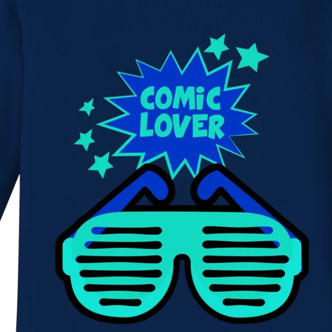 Cool Comic Lover Reading Glasses Comic Style Gift Baby Long Sleeve Bodysuit