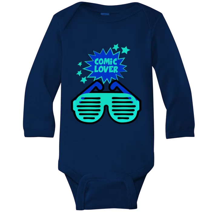 Cool Comic Lover Reading Glasses Comic Style Gift Baby Long Sleeve Bodysuit