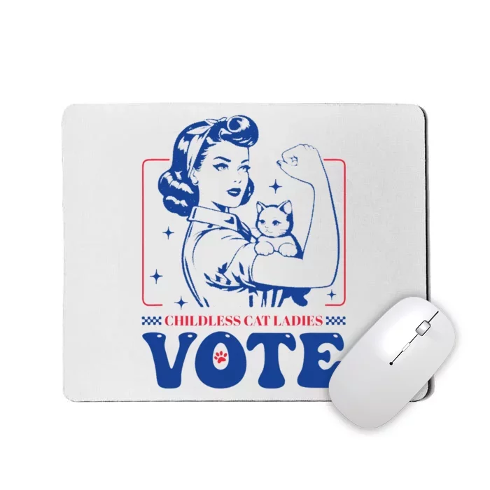 Childless Cat Ladies Vote Retro Election 2024 Usa Mousepad