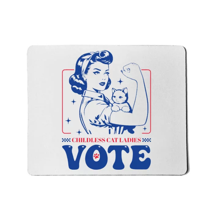 Childless Cat Ladies Vote Retro Election 2024 Usa Mousepad