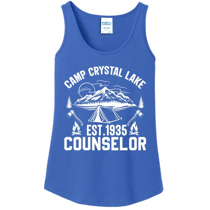 Camp Crystal Lake Est. 1935 Counselor Graphic Ladies Essential Tank