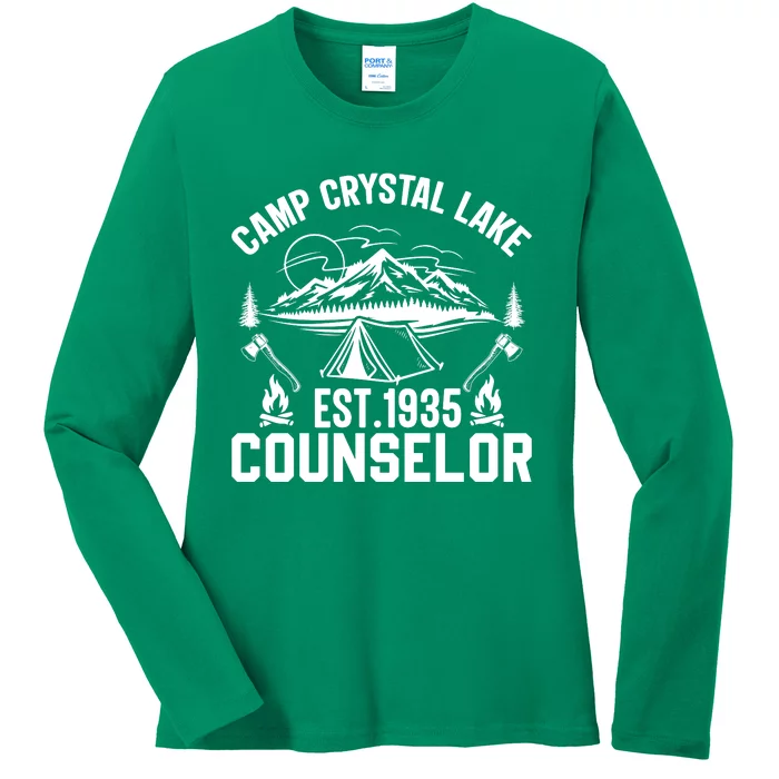 Camp Crystal Lake Est. 1935 Counselor Graphic Ladies Long Sleeve Shirt